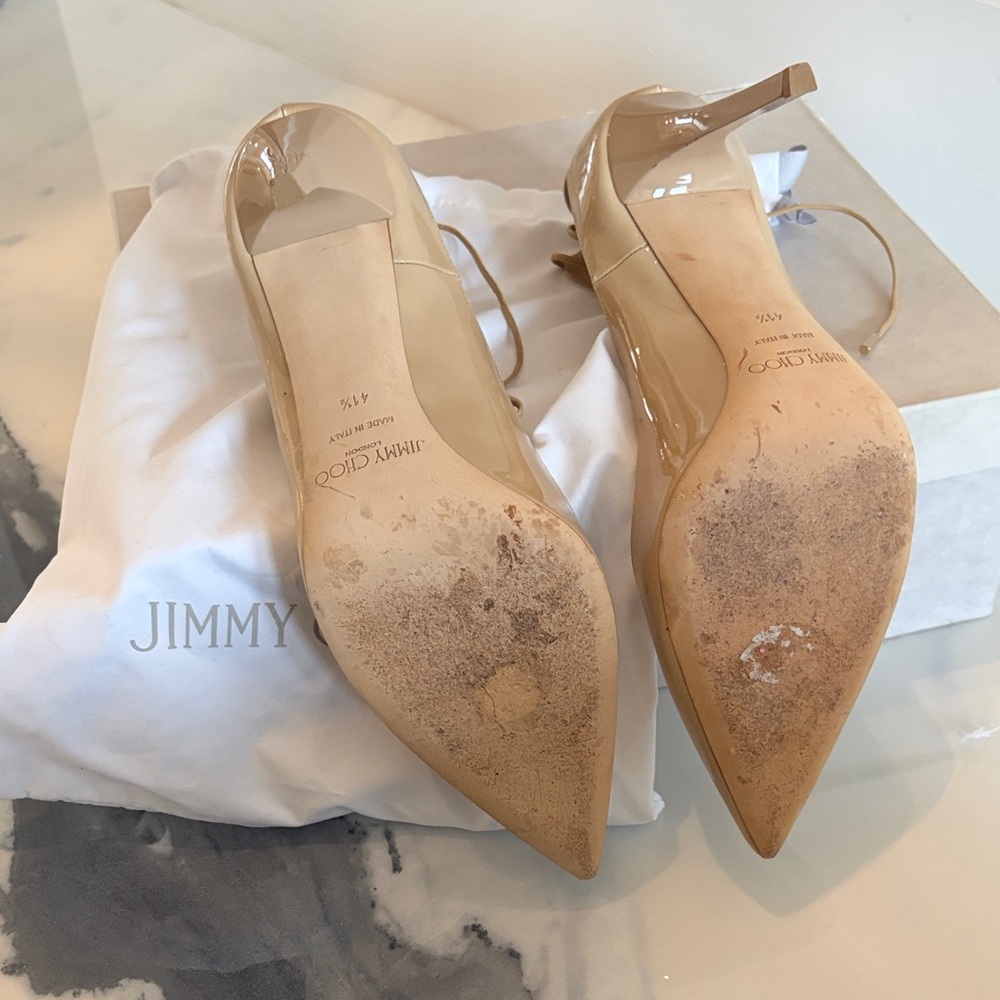 Jimmy Choo Nude Patent Leather Vita Heels - Picture 4 of 4